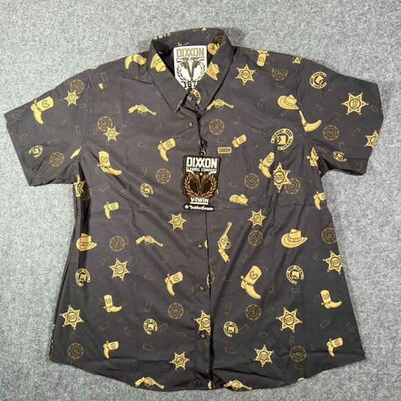 Dixxon Flannel Company The 1876 Party Shirt Button Down Womens Size 2X NWT Black - Picture 1 of 9